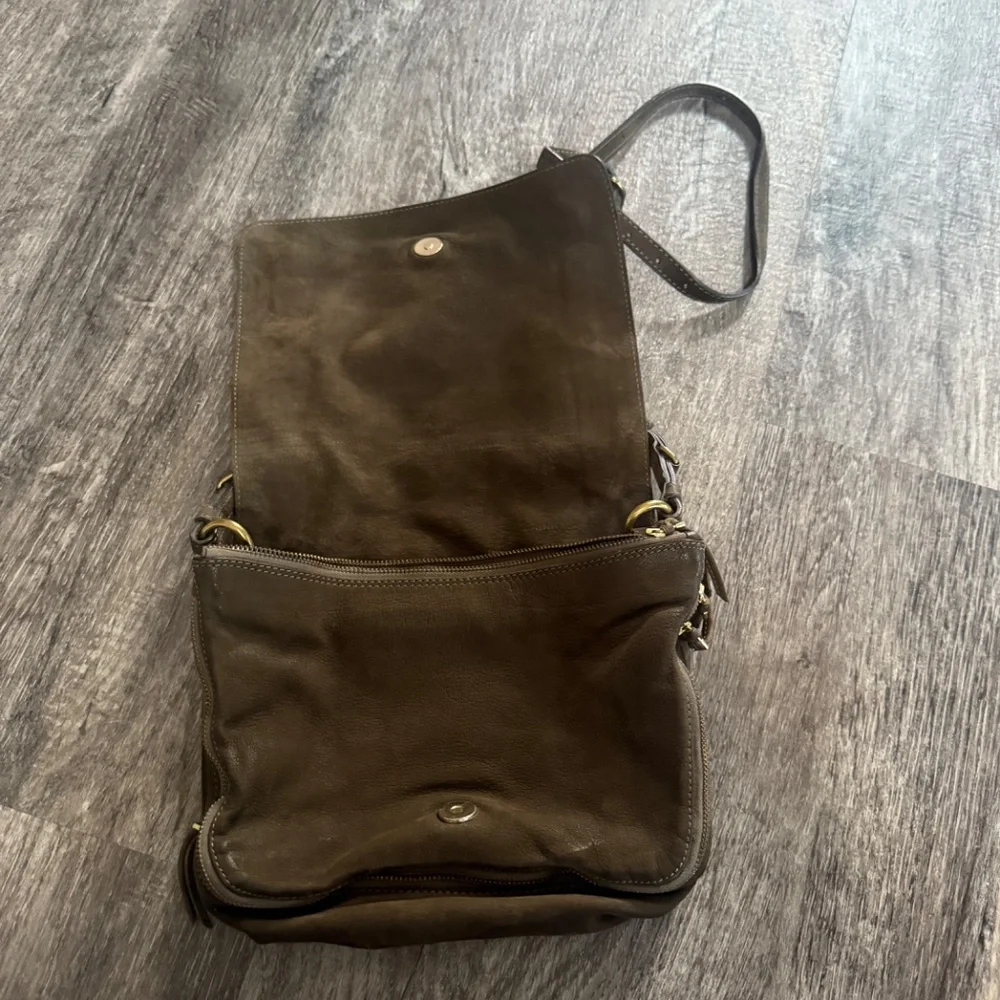 JEROME DREYFUSS Igor Brown Suede Crossbody Bag